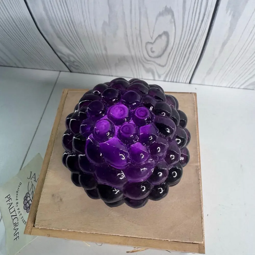 Vintage Pfalzgraff Jamberry Grapes Candle Holder Votive Rare Pat Ferell